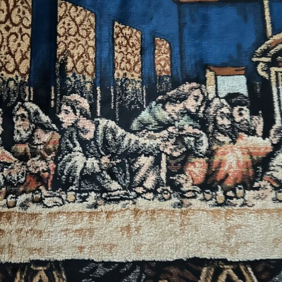Vintage "The Last Supper" Tapestry from Italy, 38.5" x 20" - Picture 4 of 10